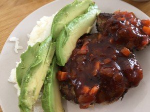 Avocado hamburge steak